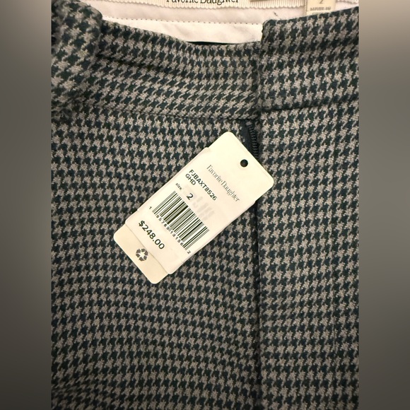 Favorite Daughter Women’s Wool Green Houndstooth Wool Pants Size 2 $248 Retail - Picture 4 of 7